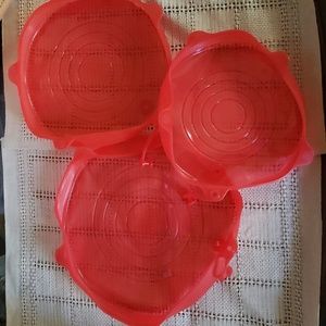 Pampered Chef Silicone Bowl Covers, 10", 9", 8"